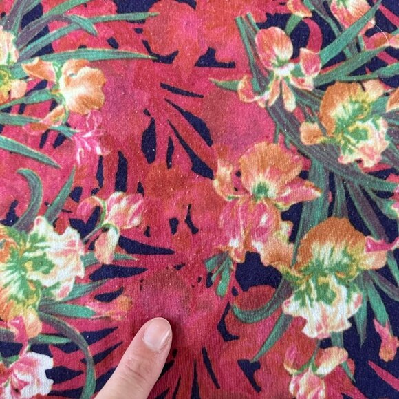 Lularoe Girls Size 6 Pink Hawaiian Floral Print Short Sleeve Knee Length Drees - Picture 5 of 9